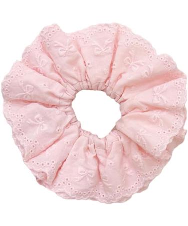 Eye Catching Lace Scrunchies for Women Large Elastic Hair Scrunchy Ponytail Holder Perfect for Everyday Use Pink - Buy Online on GoSupps.com