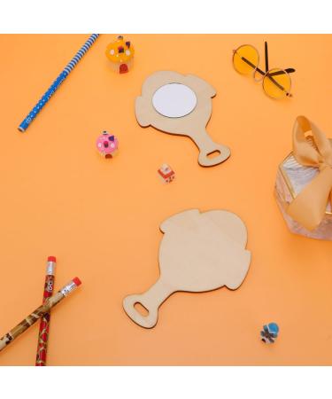 Beavorty 10pcs Crafts Mirrors Handheld Princess Mirror Toy Mini Painting Mirror Birthday Present Diy Wood Mini Mirror Late Handmade Toys Kids Puzzle Unbreakable Child Wooden - Buy Online on GoSupps.com