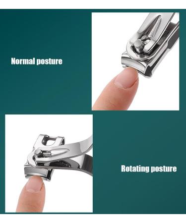360 Degree Rotating Head Nail Clippers for Thick Nail Professional Heavy Duty Metal Long Handle for Toenail Fingernail Toenail Thick Nail Cutter for Men and Women - Buy Online on GoSupps.com