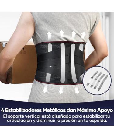 Back Brace for Men & Women - Adjustable Lower Back Pain Relief Support Belt for Heavy Lifting Herniated Disc & Sciatica - Large Black - Buy Online on GoSupps.com