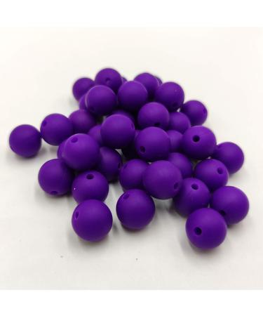 50pcs Classic Purple Silicone Round Beads - 15mm Sensory Beads for DIY Jewelry Making - Buy Online on GoSupps.com