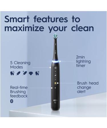 Oral-B iO5 Electric Toothbrush with Black + Toothbrush Heads Pack of 4 Counts Black + Refills - Buy Online on GoSupps.com