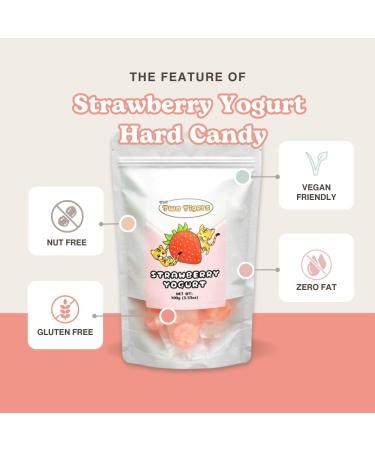 Flavours of Strawberry Yogurt Hard Candy Fruit Flavoured Snacks Gourmet Gift for Special Occasions Individually Wrapped Candy to Share - 100g Strawberry Yogurt Candy - Buy Online on GoSupps.com