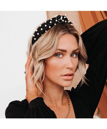 GORGOU 4 Pack Pearl Headbands for Women - Knotted Wide Headbands - Fashion Turban Hair Hoops - Velvet Hair Accessories for Girls - Buy Online on GoSupps.com