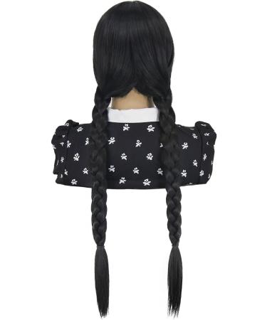 Women Scary Daughter Wig Great for Addams Halloween Costume | Wednesday Scary Family Wig | Halloween Black Wigs for Women Cosplay - Buy Online on GoSupps.com