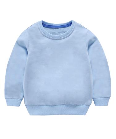 Taigood Kids Jumper for Boys Cotton Sweatshirt Long Sleeve T Shirts Pullover Autumn Winter Age 1-7 Years 3-4 Years Light Blue