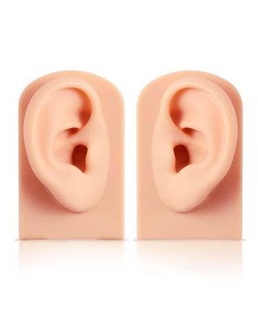 ziyue 2 PCs Silicone Ear Model  Soft Simulation Left and Right Ear Model Fake Ear Body Part for Piercing Practice  Jewelry Display  Ear Piercing Teaching  Acupuncture