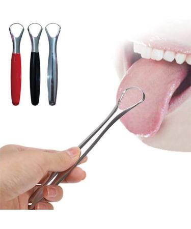 1Pc Sliver Tongue Scraper Tongue Cleaner Cure Bad Breath Metal Tongue Scraper Stainless Steel Tongue Scraper Professional Tongue Cleaner for Fresh Breath and Oral Care Tongue Brushes Scrapers Cleaner