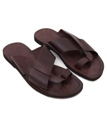 Mens Bunion Splints Flip Flops Vintage Roman Comfort Orthopedic Sandals Summer Lightweight Breathable Toe Corrector Slippers for Men for Plantar Fasciitis 10.5 Brown