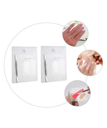 NOLITOY Acrylic Makeup Palette Set - 2pcs Handheld Mixing Trays for Blush Eyeshadow & Salon Use - Durable Stainless Steel Spatula Included - Buy Online on GoSupps.com