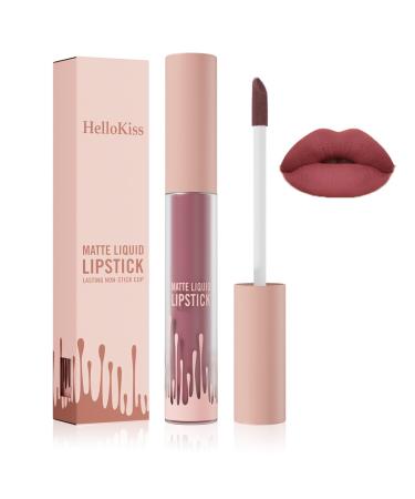 4 Colors Matt Texture Liquid Lipstick Nude Red Lipstick Long-Lasting Moisture Smooth Lip Stain Tint 4 Colors Non-Stick-Fading Cup Not Fade Long Wear Waterproof Lip Gloss Lipstick Gift (1#)