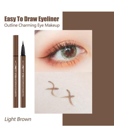 6 Colors Waterproof Liquid Eyeliner - Durable Makeup Pencil for Christmas & New Year (Light Brown) - Buy Online on GoSupps.com