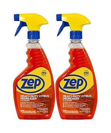 Zep Heavy-Duty Citrus Degreaser and Cleaner - 24 Ounce (Case of 2) ECZUCIT242 - Restaurant Grade Degreaser and Cleaner Removes Oil Grease Adhesive and Kitchen Soil on Stovetops Appliances 24 Fl Oz (Pack of 2)