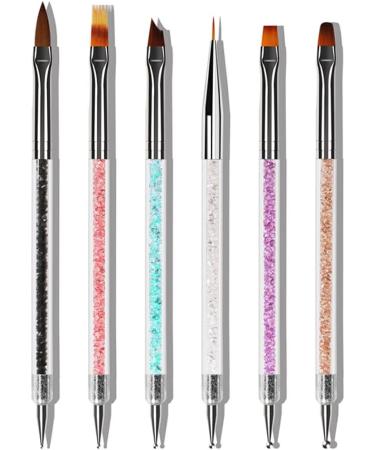 dijiusidy 6 Pieces Nail Brush Set Color Painting Elegant Crystal Inlaid Powder Pole Flower Pens Anti-slip Handle Manicure Accessories - Buy Online on GoSupps.com