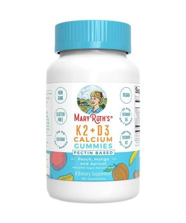 Vitamin K2 + D3 Calcium Gummies - Bone Health - Peach Mango & Apricot (60 Gummies)