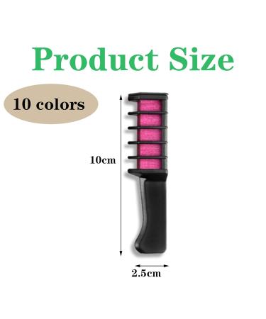 10-Color Hair Chamber Comb | Washable Temporary Hair Dye for Kids & Adults | Perfect for Cosplay Parties & Gifts - Buy Online on GoSupps.com