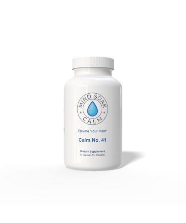 Mind Soak No. 41 Calm Stress Relief and Relaxation Supplement Vegan Non-GMO 90 Capsules Made in Canada