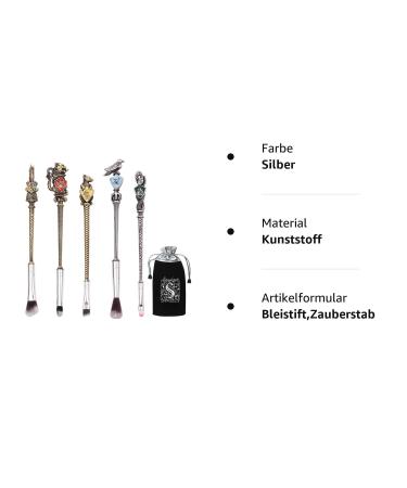 Harry Potter Makeup Brush Set with Bag - Wizard Wall Collection for Foundation Eyeliner Eyeshadow & More | Soft Gold Brushes for Beauty - Buy Online on GoSupps.com