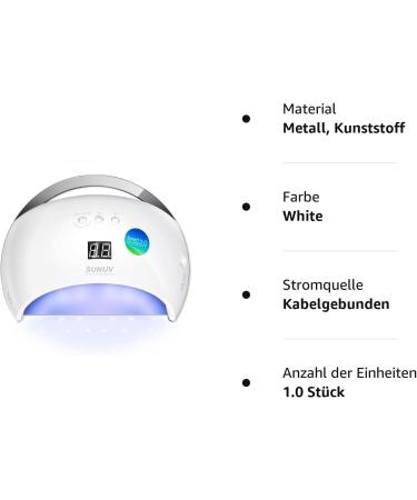 Buy SUNUV SUN6 UV LED Nail Lamp for Gel Polish - Automatic Sensor & Fast Drying - International Shipping Available - Buy Online on GoSupps.com