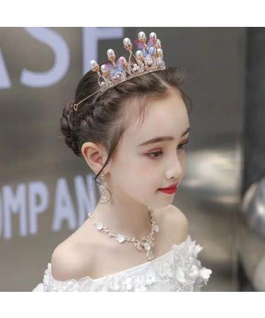 FRCOLOR Girls Crown Tiara - Rhinestone Butterfly Pearl Headband for Wedding Prom & Party - Buy Online on GoSupps.com