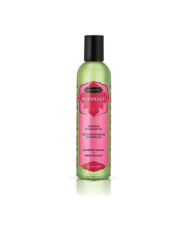 KAMA SUTRA Naturals Massage Oil Strawberry Dreams 8 fl oz - Sore Muscle Massage Oil for Body - Nourishing Oil - Warming Date Night - Sensual Massage for Couples Women and Men.
