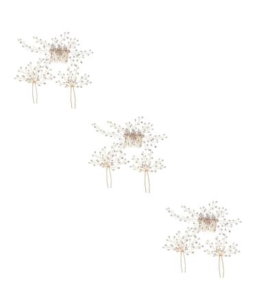 minkissy 3 Sets Bridal Headwear Wedding Decor Bridal Hair Combs Bride Hairpin Crystal Side Comb Hair Decorations Pearl Tiara Bridal Headpiece for Wedding Clip Bridesmaid Rhinestones Diamond