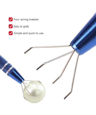 4-Tine Rhinestone Holder Tweezers - Perfect Jewelry Tongs for Pearls & Stones | Tiny Grabber Tool - Buy Online on GoSupps.com