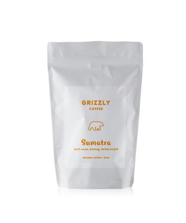 Grizzly Coffee - Sumatra | Sumatran Coffee Beans | Notes of Dark Cocoa Nutmeg Butterscotch | 227g | Rainforest Alliance Certified | Ethically Sourced | (Ground)