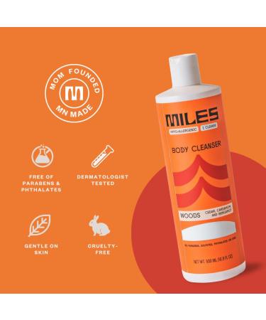 Miles Body Wash - Woods Scent - 16 oz - Buy Online on GoSupps.com