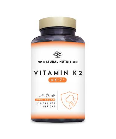Vitamine K2 MK-7. Compl ment alimentaire. 210 Capsules pour 210 jours avec M naquinone et Chlorophylle. Marquage CE. N2 Natural Nutrition.