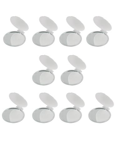 eBuyGB Compact Vanity Handbag Mirrors Folding Cosmetic Mirror Toiletry Bag Transparent 10 Count (Pack of 1) 10 Count (Pack of 1) Transparent