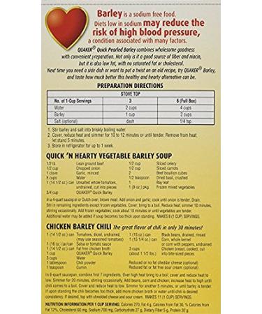 Quaker Quick Barley - Heart Healthy, Cooks in 10 Minutes - 11 oz (1 Box) - Buy Online on GoSupps.com