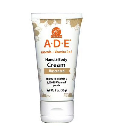 Carlson - ADE Hand and Body Cream Avocado Oil 10000 IU Vitamin D 5000 IU Vitamin E Unscented 2 oz Unscented 2 Ounce (Pack of 1)