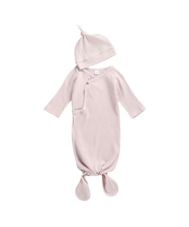 Verve Jelly Newborn Baby Blanket Sleepers Long Sleeve Sleeping Bags Knotted Ribbed Nightgown Fall Winter Clothes Coming Home Outfits Beige