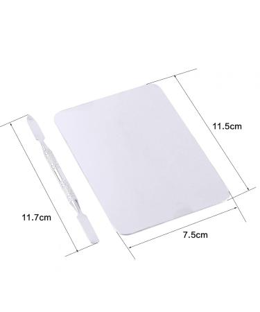 Stainless Steel Makeup Palette & Spatula - Professional Cosmetic Mixing Tool for Eye Shadow & Eyelash Makeup - Buy Online on GoSupps.com