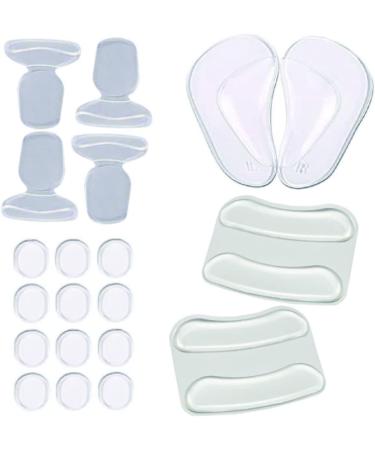 (22 CT) Heel Gel Stickers Set   Shoe Insert Pads - Adhesive Silicone Gel Soft Spot Pad - Blister Prevention - Heel Cushion Inserts for Loose Shoes - Shoe Pads for Loose Shoe  Heel Slipping  Rubbing