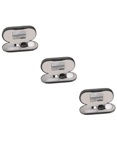 Healvian 3 sets of glasses case with double usage purpose contact case kit travel glasses holder glasses glasseset dui sunglasses glasses organizer sunglasses multifunction container PU