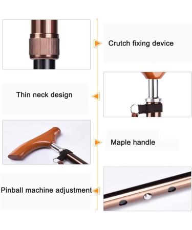 Telescopic Non Slip Crutches Elderly Crutches Multifunctional Ten-Speed Height Adjustable Aluminum Alloy Rehabilitation Cane Light Solid Wood Handle Walker for Arthritis Elderly Seniors & Handicap Red Wine - Buy Online on GoSupps.com