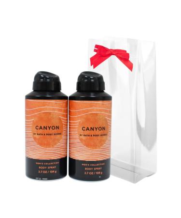 Bath & Body Works Men's Collection Deodorizing Body Spray - CANYON - Gift Pack for Holiday - Lot of 2