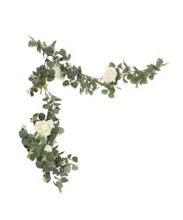 Zerodeko 3pcs Artificial Rattan Peony Garland Summer Front Door Wreath Arch Decor Fake Eucalyptus Garland Artificial Flower Eucalyptus Garland White Greenery Money Leaf Hanging Silk Flower Greenx3pcs 200X3.5CMx3pcs