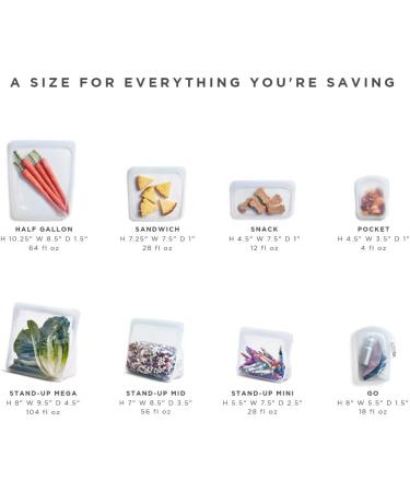 Stasher Reusable Silicone Food Bag - 56 fl. oz. Stand Up Clear Storage Solution - Buy Online on GoSupps.com