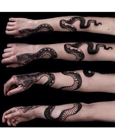 Black Snake Temporary Tattoos | Waterproof Body Art Stickers | 4 Sheets | Men Women Arm Neck Flash Decals - Buy Online on GoSupps.com