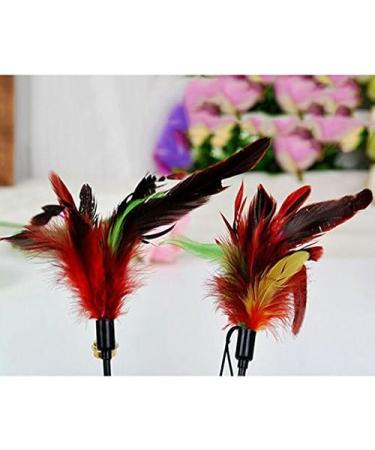 Demarkt 4X Cat Fishing Rod Feather Wand Toy with Bell - 60cm Cat Toys in Random Colors | Perfect for Playful Cats - Buy Online on GoSupps.com