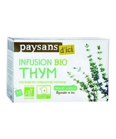 ETHIQUABLE Paysan d'Ici Organic Central Solid Thyme Infusion 20 Sachets 30 g