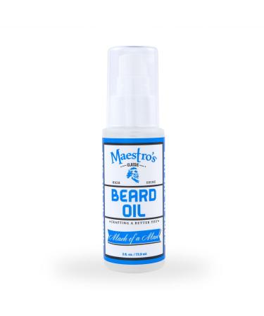 Maestro's Classic BEARD OIL | High-Shine Moisturizing & Taming for All Beard Types & Lengths- Mark of a Man Blend  2 Ounce