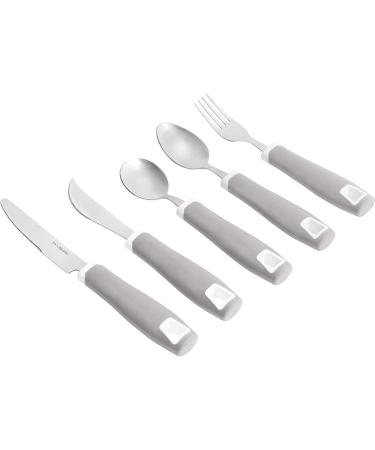Special Supplies Adaptive Utensils 5-Piece Set for Hand Tremors, Arthritis, Parkinson's and Elderly - Stainless Steel, Non-Weighted, Non-Slip Handles - Buy Online on GoSupps.com
