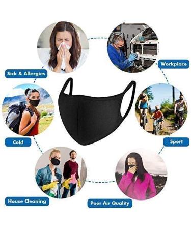 Reusable Black Cotton Face Masks - 8 Pack | Fashionable & Washable | Eco-Friendly Protection - Buy Online on GoSupps.com