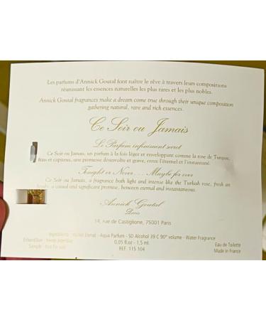 Ce Soir ou Jamais by Annick Goutal for Women EDT Vials (Lot of 3 samples) each 0.05 fl oz /1.5ml - Buy Online on GoSupps.com