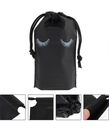 Eyelash Aftercare Bags 50pcs Portable Eyelash Drawstring Bundle Pocket for Travel Reusable Makeup Tool Storage Bags for Women Men Black - Buy Online on GoSupps.com