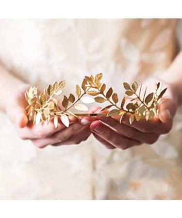 Jakawin Gold Leaf Wedding Crown & Tiara for Women - HB009 (Gold) - Buy Online on GoSupps.com